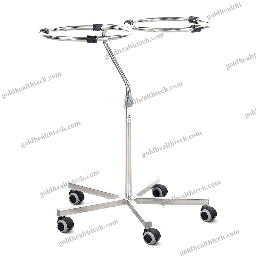 Double Bin Surgical Bowl Stand