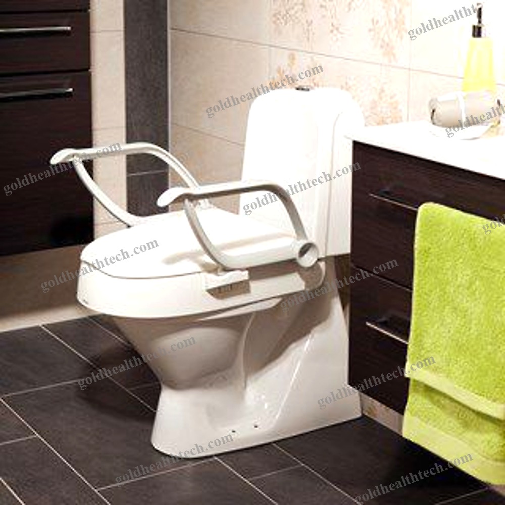 Raised Toilet Seat With Armrests