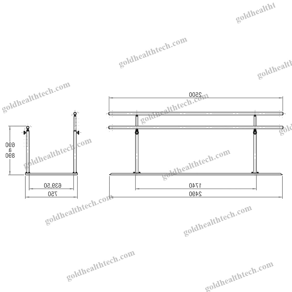Height-Adjustable Rehabilitation Parallel Bars