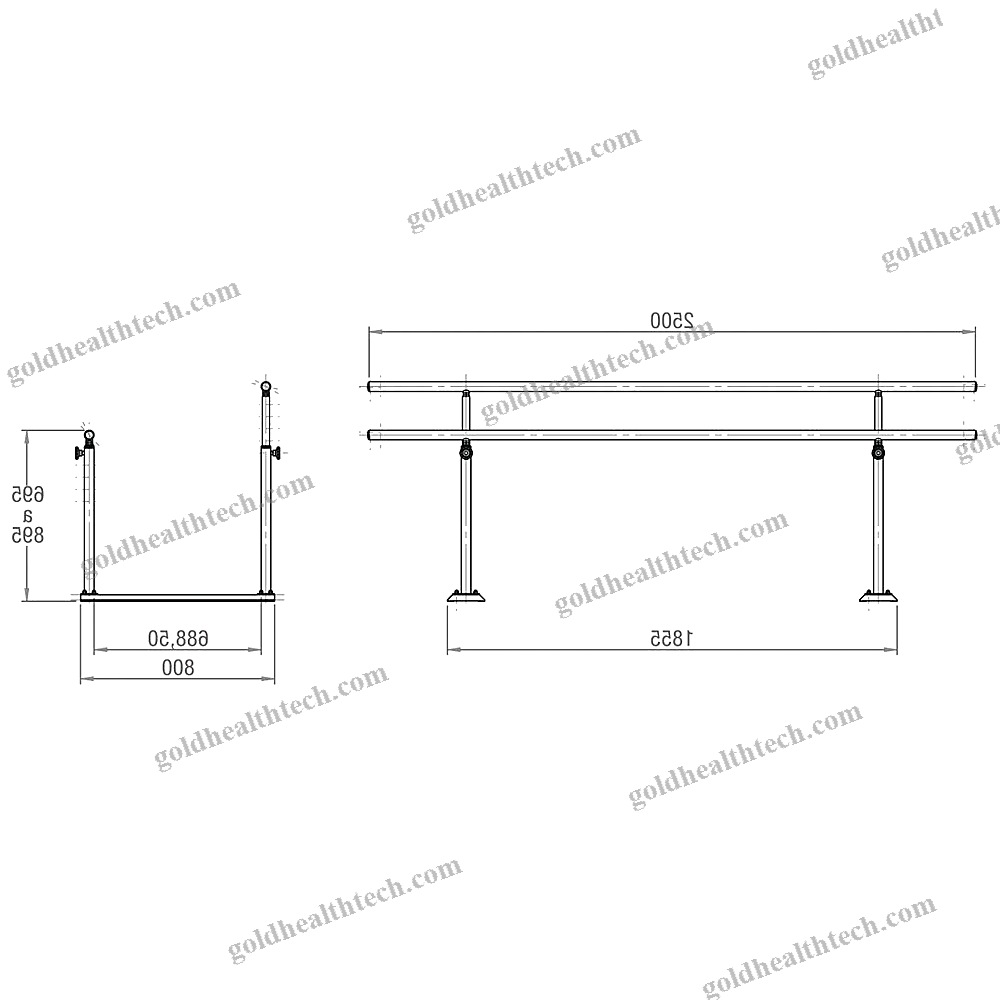 Height-Adjustable Rehabilitation Parallel Bars