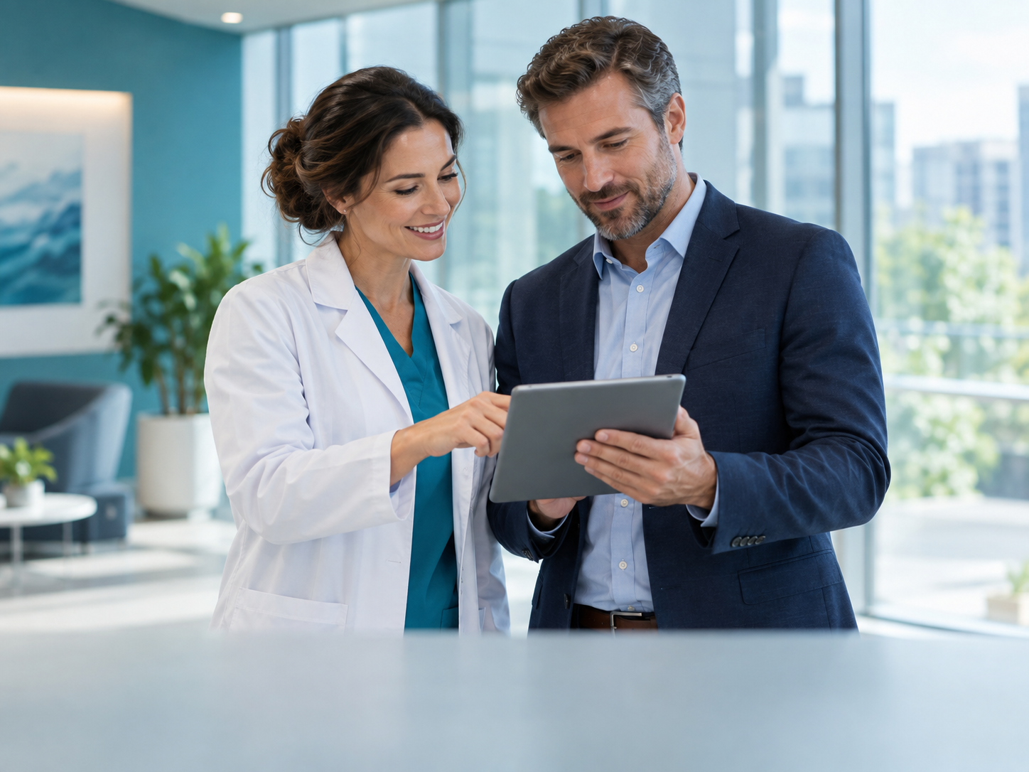 Healthcare professionals reviewing sourcing requirements
