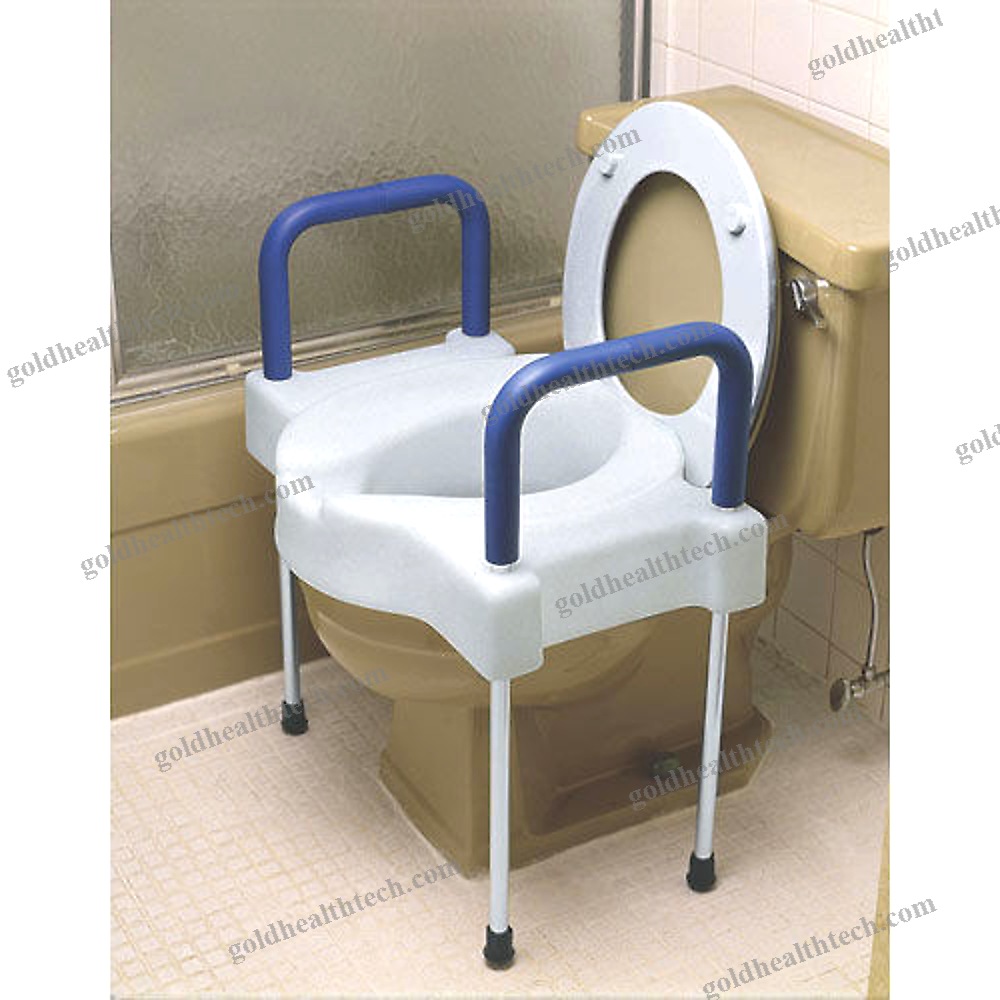 Raised Toilet Seat With Armrests